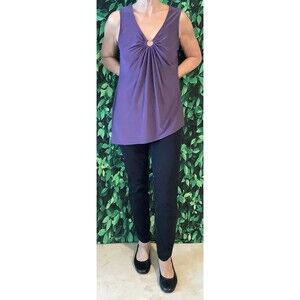 💜 White House Black Market Sleeveless Asymmetrical Blouse – Size M